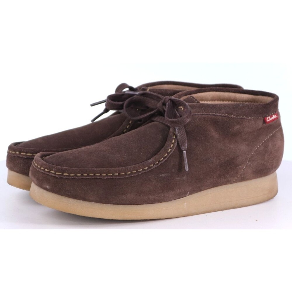 Clarks Wallabees Men's Moc Toe Boots Size 8.5 M Suede Brown EUC